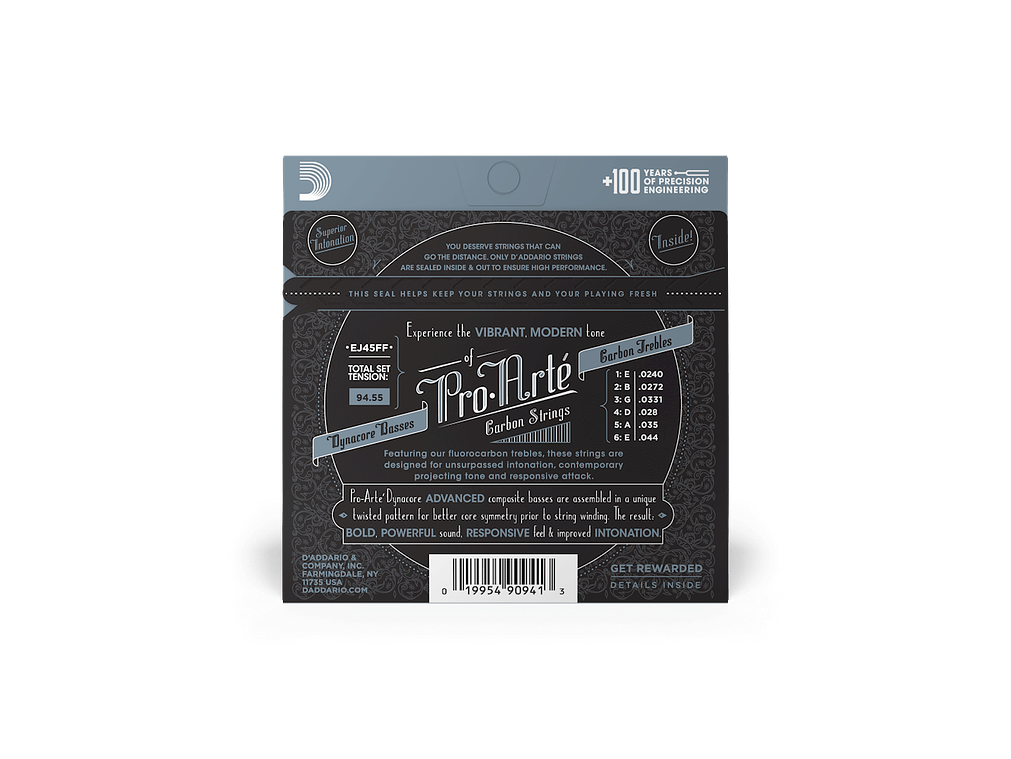 D'Addario EJ45FF Tensão Normal, Pro-Arté Carbon  2