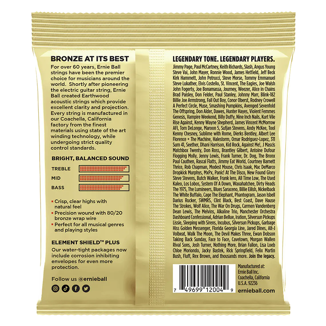 Ernie Ball Earthwood 80/20 Bronze Light 11-52 2
