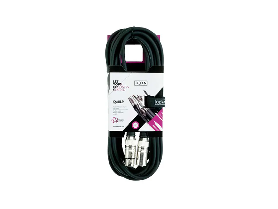 Cabo de microfone XLR Macho - XLR Fêmea OQAN QABLP  6 mts 1