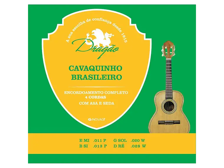 Cordas para Cavaquinho Brasileiro Leve Aço Inox Dragão Ref. 058 1