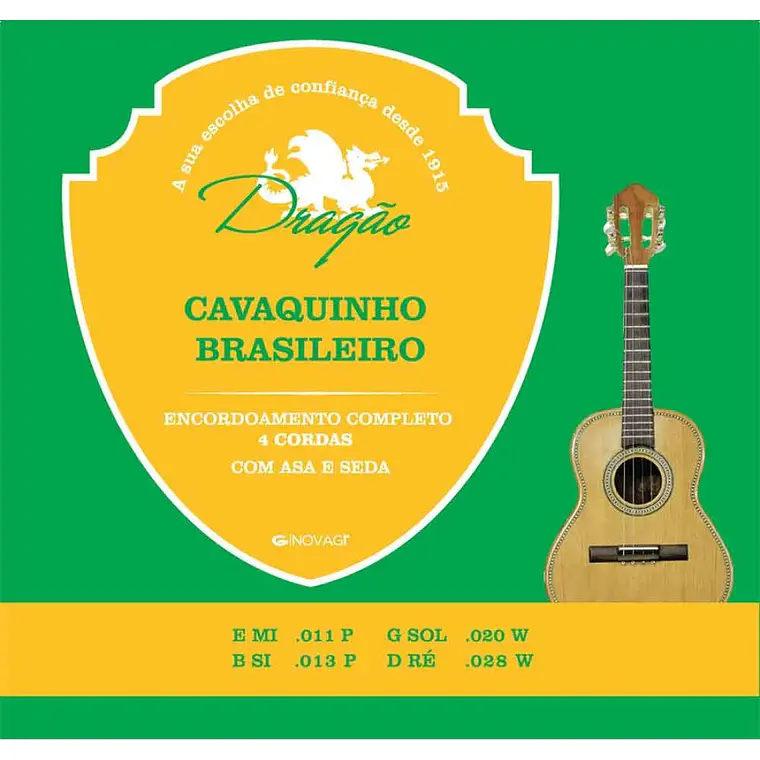 Cordas para Cavaquinho Brasileiro Leve Aço Inox Dragão Ref. 058 1