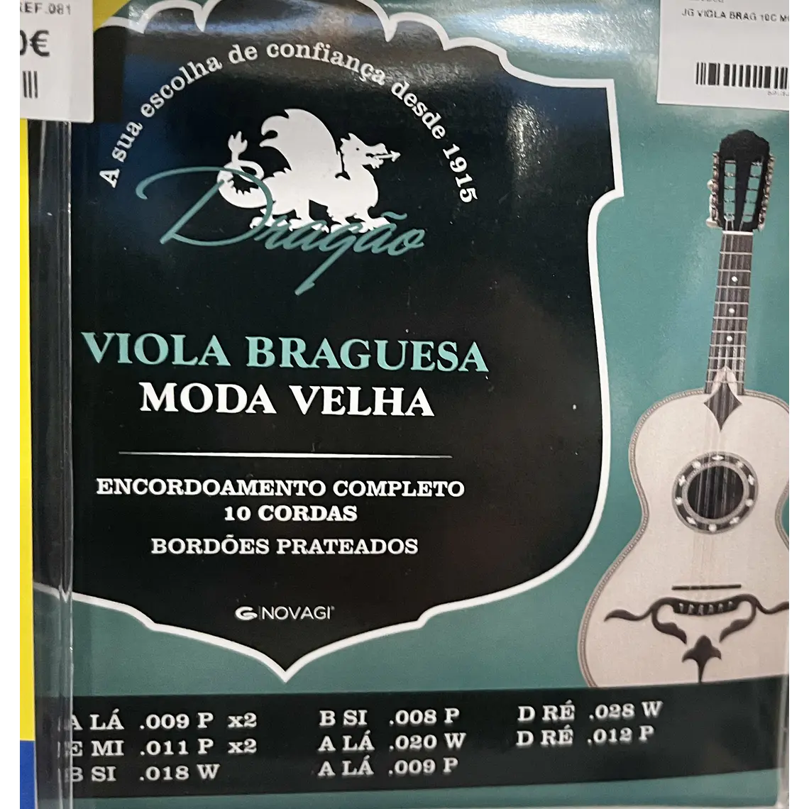 Cordas de Viola Braguesa 10 cordas - Moda Velha - aço inox  - Dragão Ref. 085  1