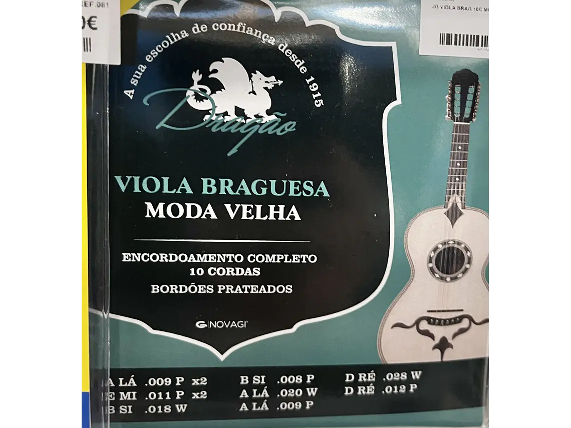 Cordas de Viola Braguesa 10 cordas - Moda Velha - aço inox  - Dragão Ref. 085  1