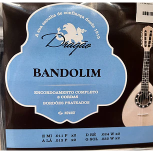 Cordas para Bandolim Aço Inox 8 cordas c/asa Dragão