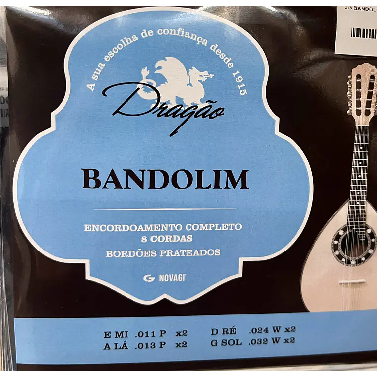 Cordas para Bandolim Aço Inox 8 cordas c/asa Dragão 1
