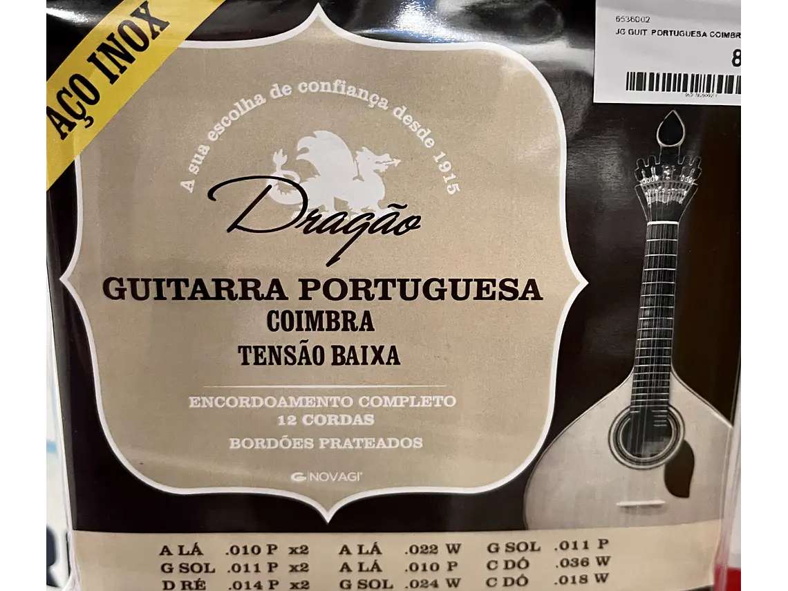 Cordas para Guitarra Portuguesa Coimbra inox Tensão Baixa 1