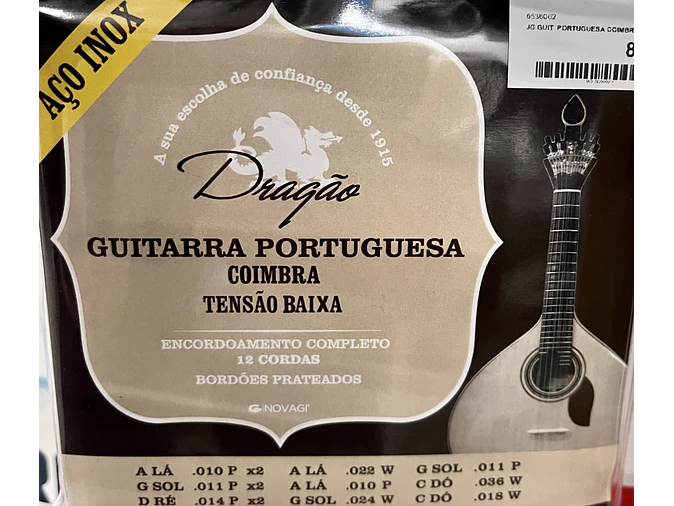 Cordas para Guitarra Portuguesa Coimbra inox Tensão Baixa 1