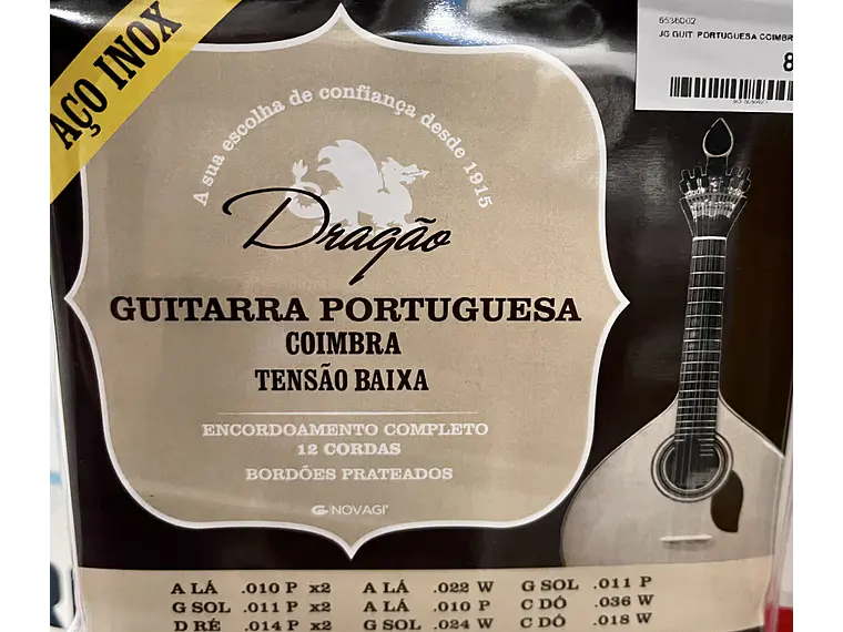 Cordas para Guitarra Portuguesa Coimbra inox Tensão Baixa 1