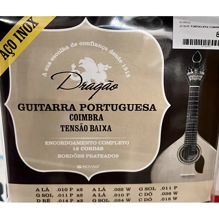 Cordas para Guitarra Portuguesa Coimbra inox Tensão Baixa 1