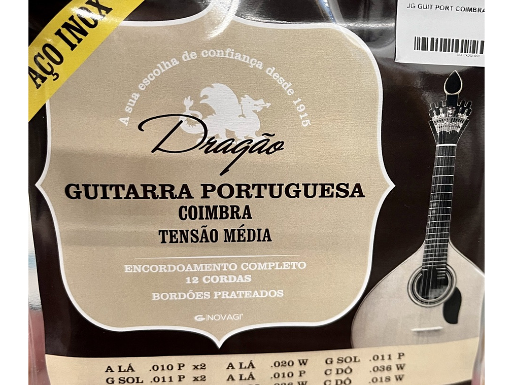 Cordas para Guitarra Portuguesa Coimbra Aço Inox Tensão Média 1