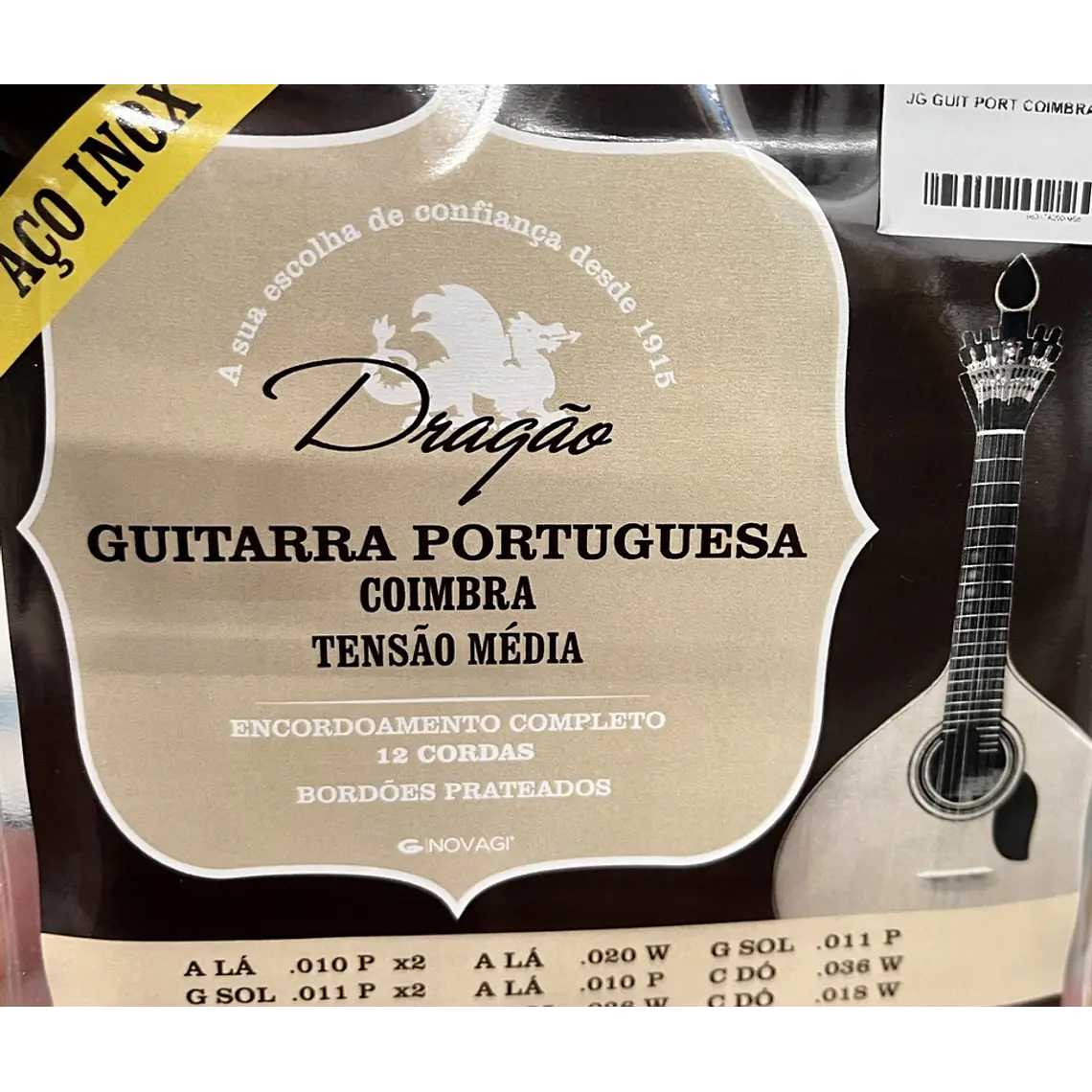 Cordas para Guitarra Portuguesa Coimbra Aço Inox Tensão Média 1