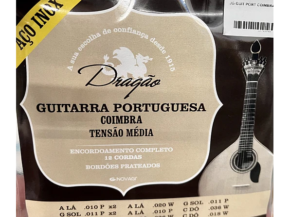 Cordas para Guitarra Portuguesa Coimbra Aço Inox Tensão Média 1
