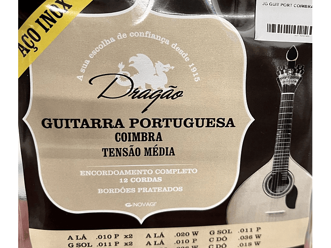 Cordas para Guitarra Portuguesa Coimbra Aço Inox Tensão Média 1