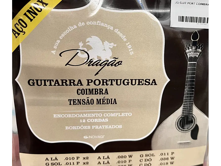 Cordas para Guitarra Portuguesa Coimbra Aço Inox Tensão Média 1