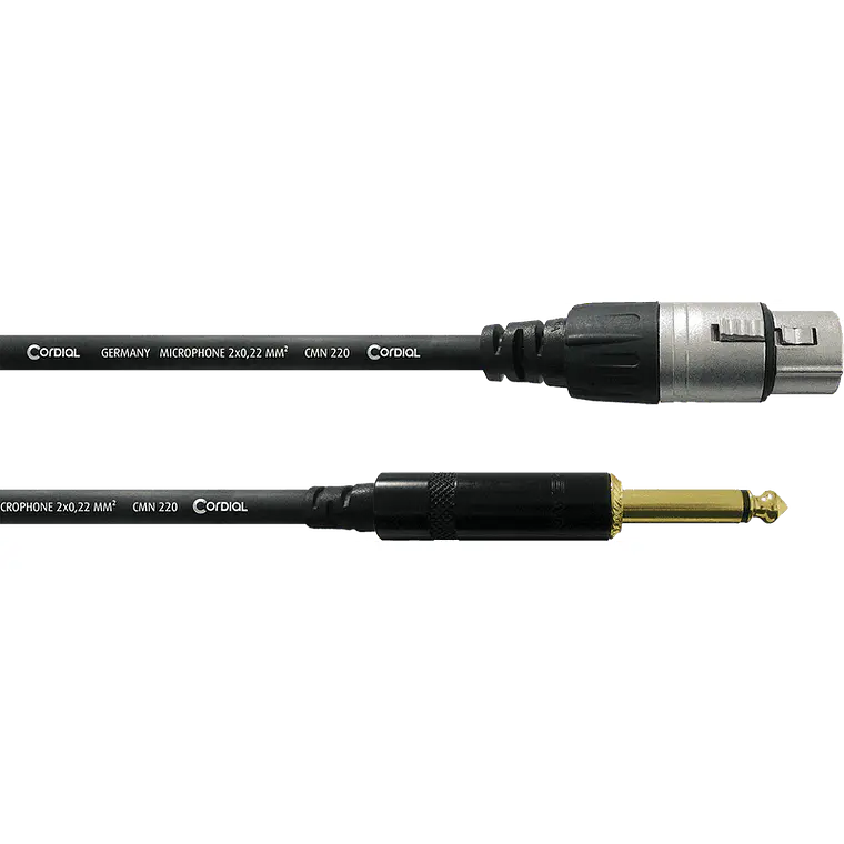 Cabo Cordial Jack mono/XLR Fêmea - 7.5 mts / 25 ft 1