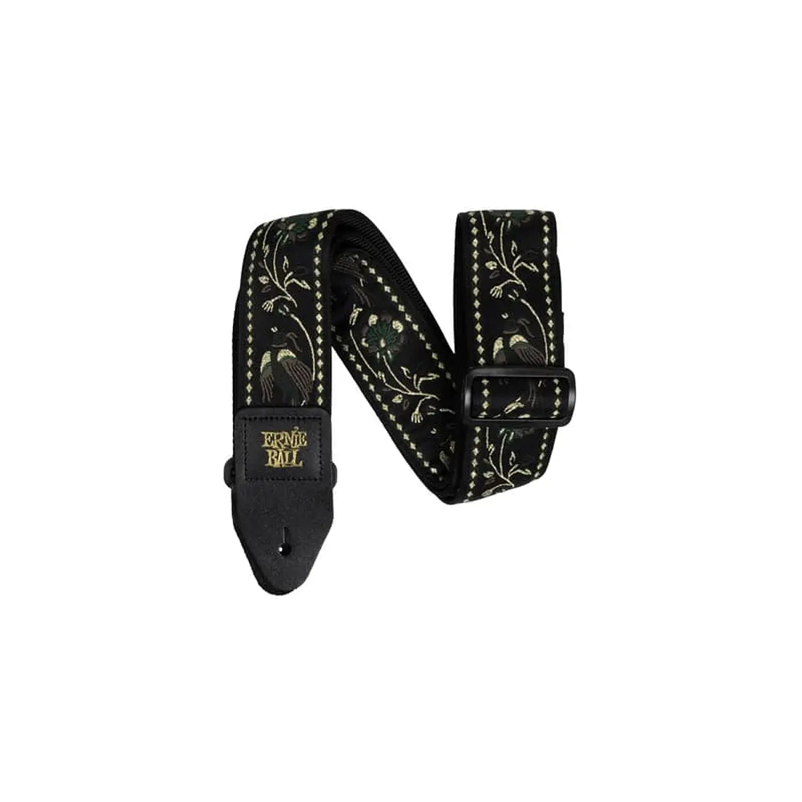 Ernie Ball Jacquard  - Black Pleasant Pheasant Correia de guitarra/baixo 1