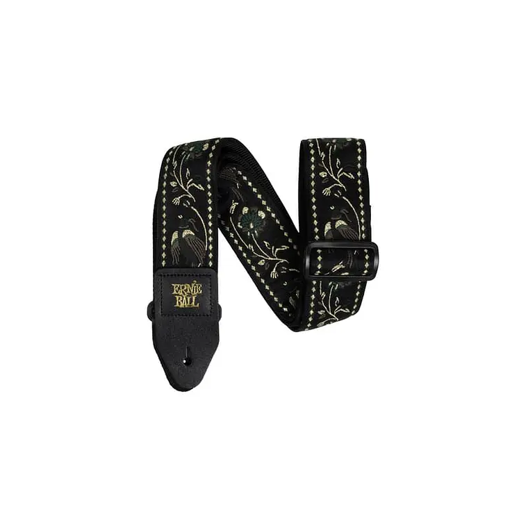 Ernie Ball Jacquard  - Black Pleasant Pheasant Correia de guitarra/baixo 1