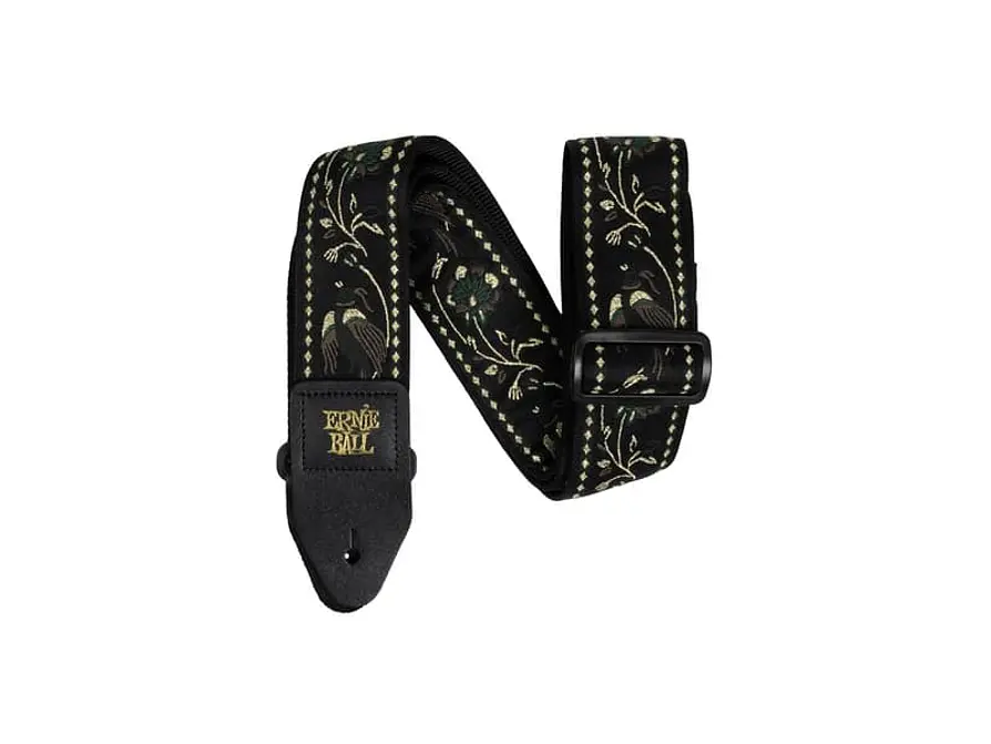 Ernie Ball Jacquard  - Black Pleasant Pheasant Correia de guitarra/baixo 1