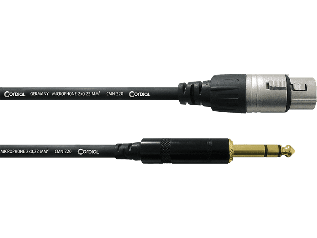 Cabo áudio XLR fêmea/jack stereo 6 metros - Cordial 1