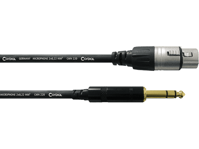 Cabo áudio XLR fêmea/jack stereo 6 metros - Cordial 1