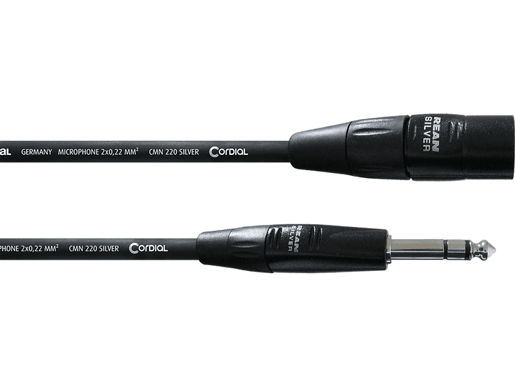 Cabo de audio jack XLR/estéreo macho 3 m Cordial 1