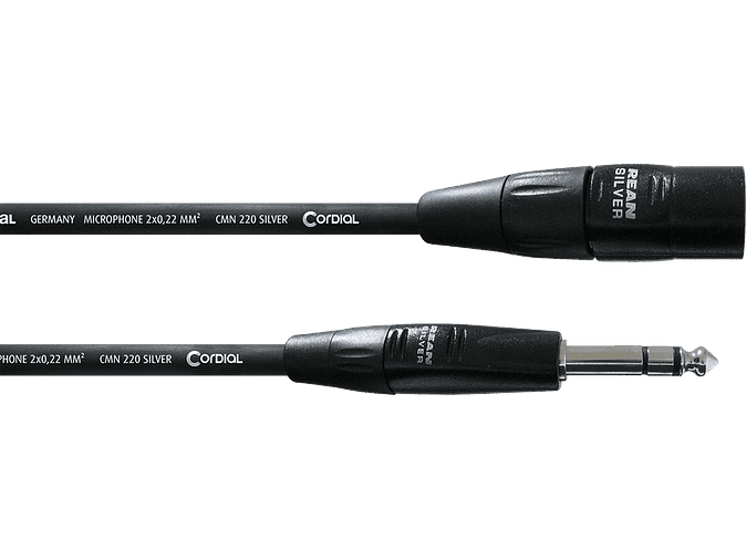 Cabo de audio jack XLR/estéreo macho 3 m Cordial 1
