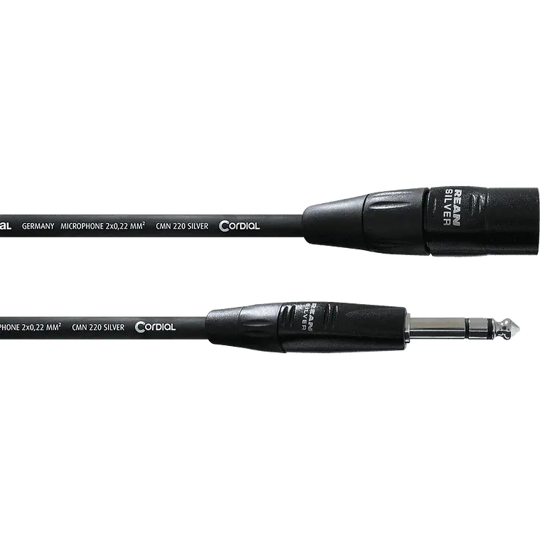 Cabo de audio jack XLR/estéreo macho 3 m Cordial 1