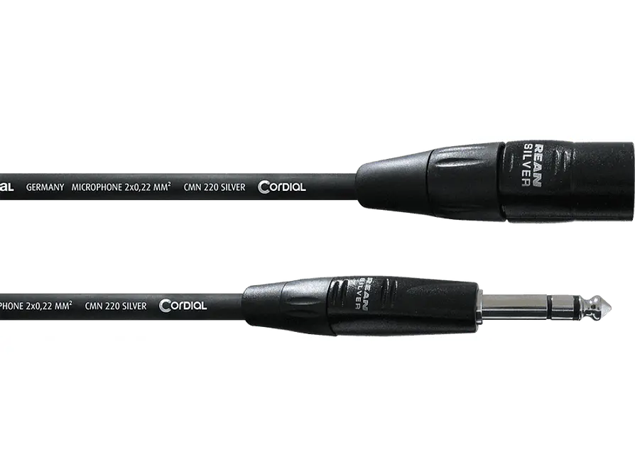 Cabo de audio jack XLR/estéreo macho 3 m Cordial 1