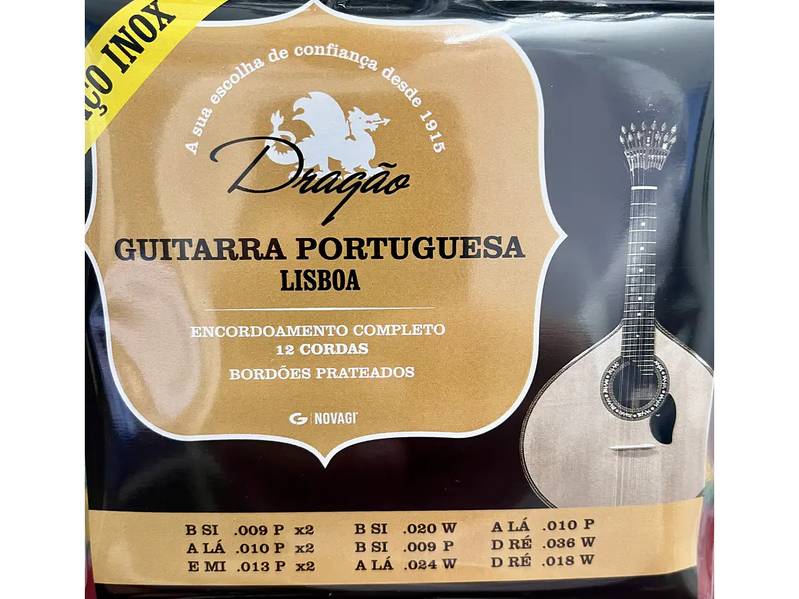 Cordas para Guitarra Portuguesa Lisboa Aço Inox ref.073 1