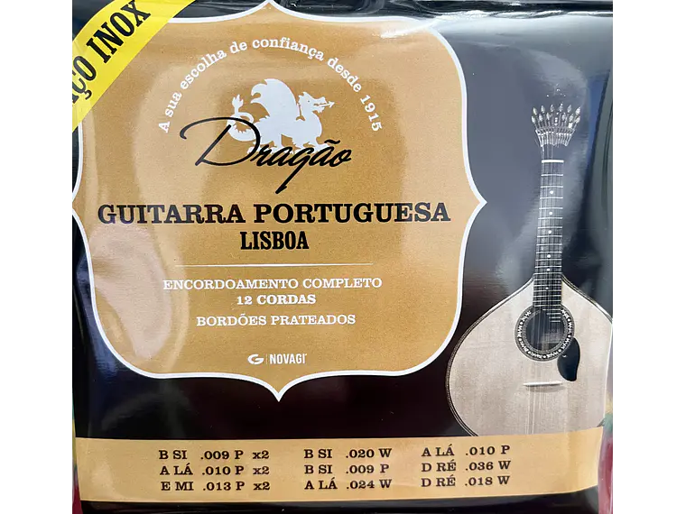 Cordas para Guitarra Portuguesa Lisboa Aço Inox ref.073 1