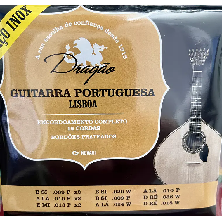 Cordas para Guitarra Portuguesa Lisboa Aço Inox ref.073 1