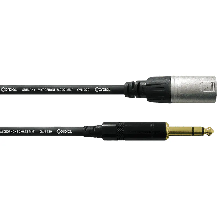 Cabo de áudio XLR Macho / Jack stereo Macho 6 metros 1