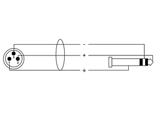 Cabo de áudio XLR Macho / Jack stereo Macho 6 metros