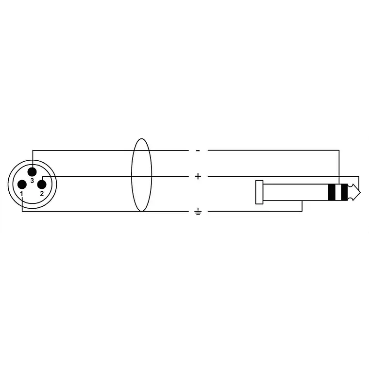Cabo de áudio XLR Macho / Jack stereo Macho 6 metros 2