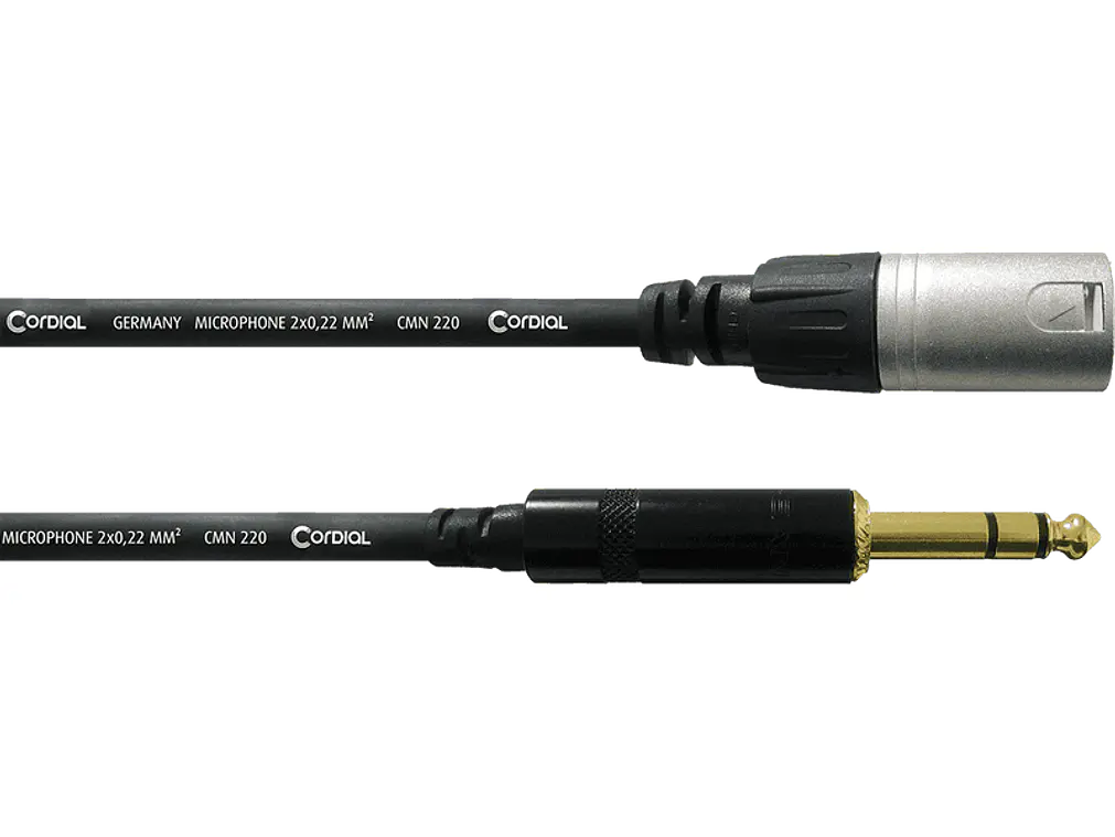 Cabo de áudio XLR Macho / Jack stereo Macho Cordial - 3 metros 1