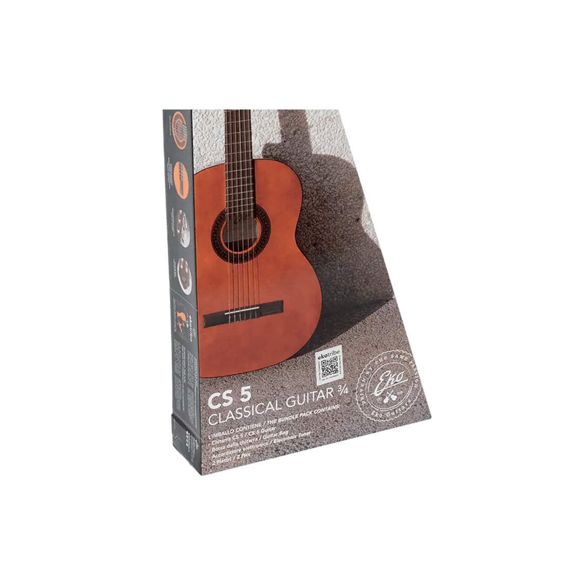 Pack Guitarra Clássica Eko CS-5 3/4 Studio Natural + acessórios 2