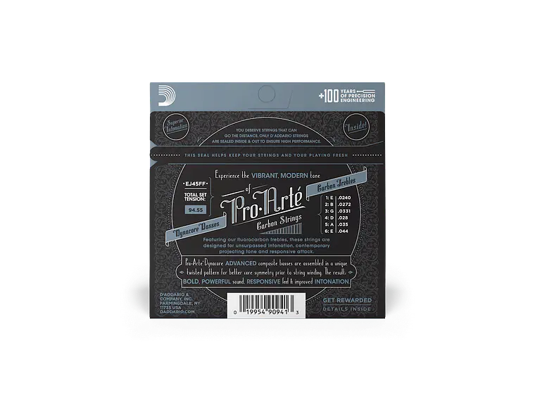 D'Addario EJ45FF Tensão Normal, Pro-Arté Carbon  3