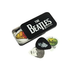 D'Addario Beatles Signature Guitar Pick Tins, Logo, 15 palhetas 