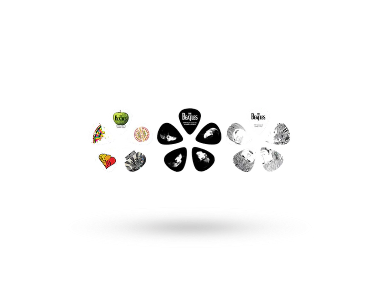 D'Addario Beatles Signature Guitar Pick Tins, Logo, 15 palhetas  2