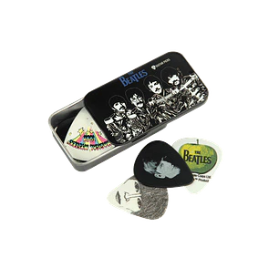 D'Addario The Beatles Sgt. Pepper's Guitar Pick Tin – 15 Palhetas, 0,70 mm