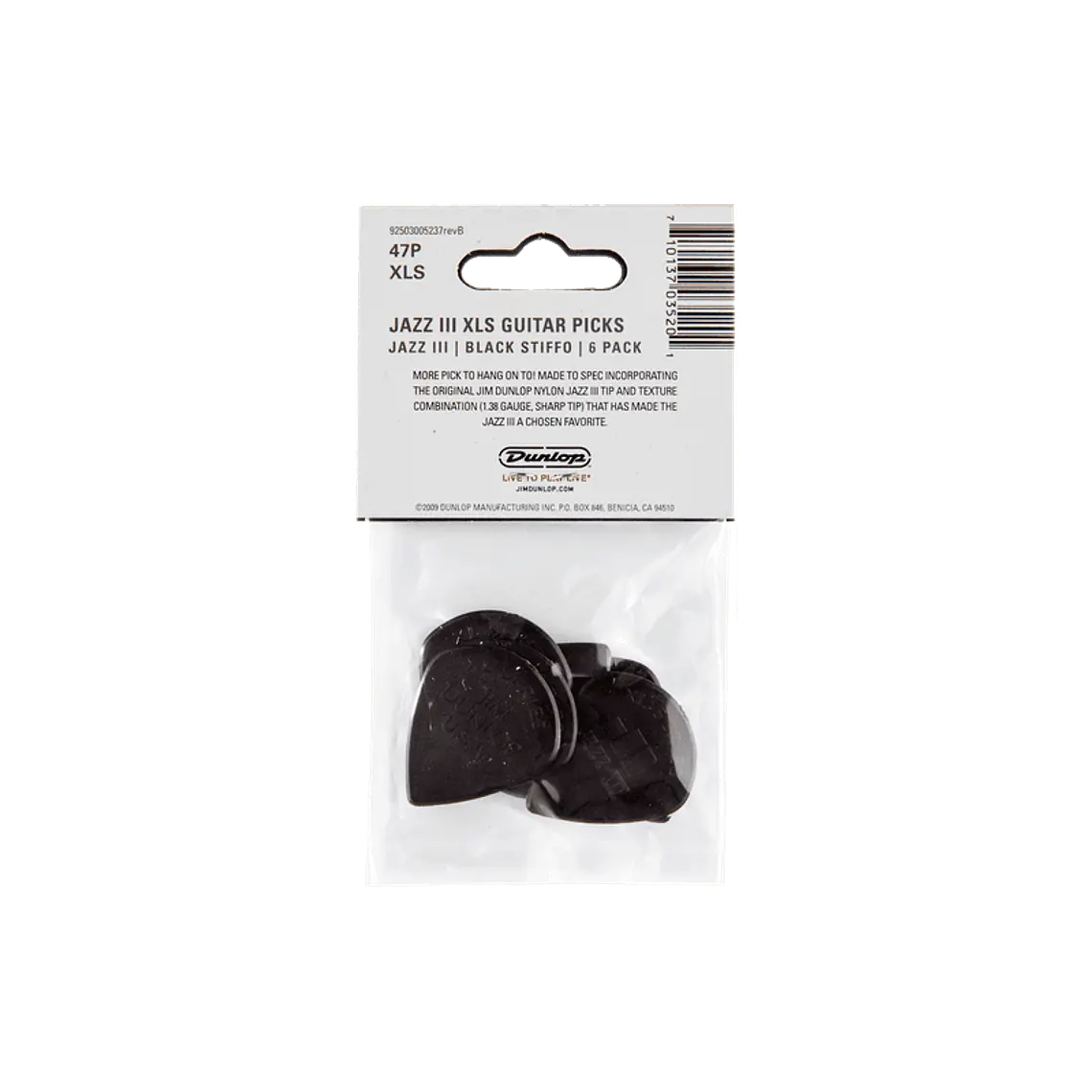 Nylon Jazz III XL STIFFO - 1,38 mm (6 palhetas) 3
