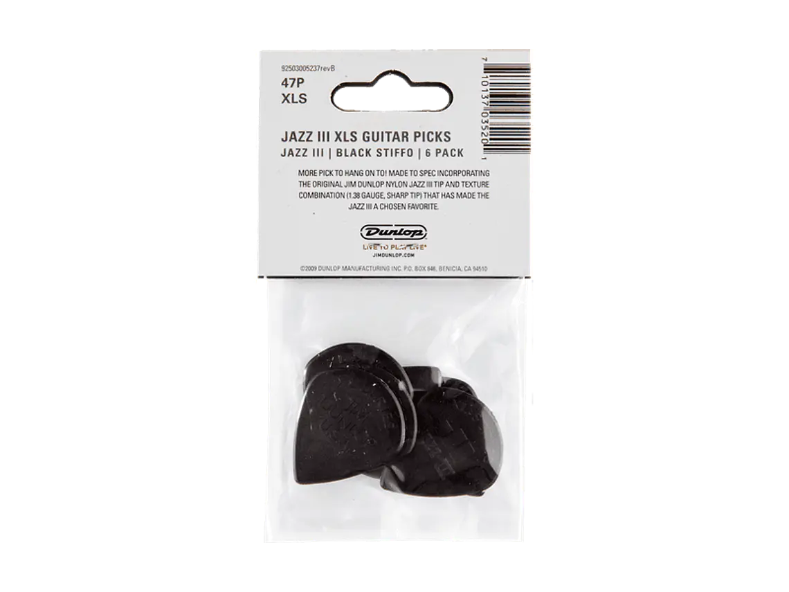 Nylon Jazz III XL STIFFO - 1,38 mm (6 palhetas) 3