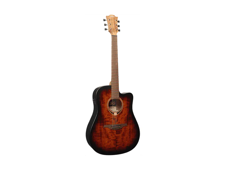 LÂG DREADNOUGHT CUTWAY TRAMONTANE 70 A/E - BLACK & BROWN 1