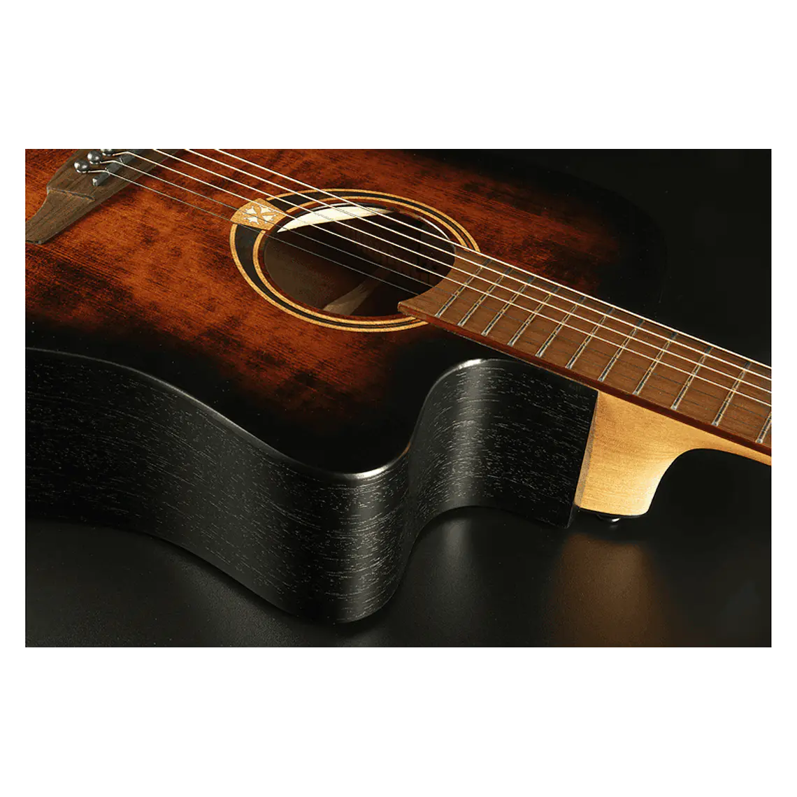 LÂG DREADNOUGHT CUTWAY TRAMONATNE 70 A/E - BLACK & BROWN 6