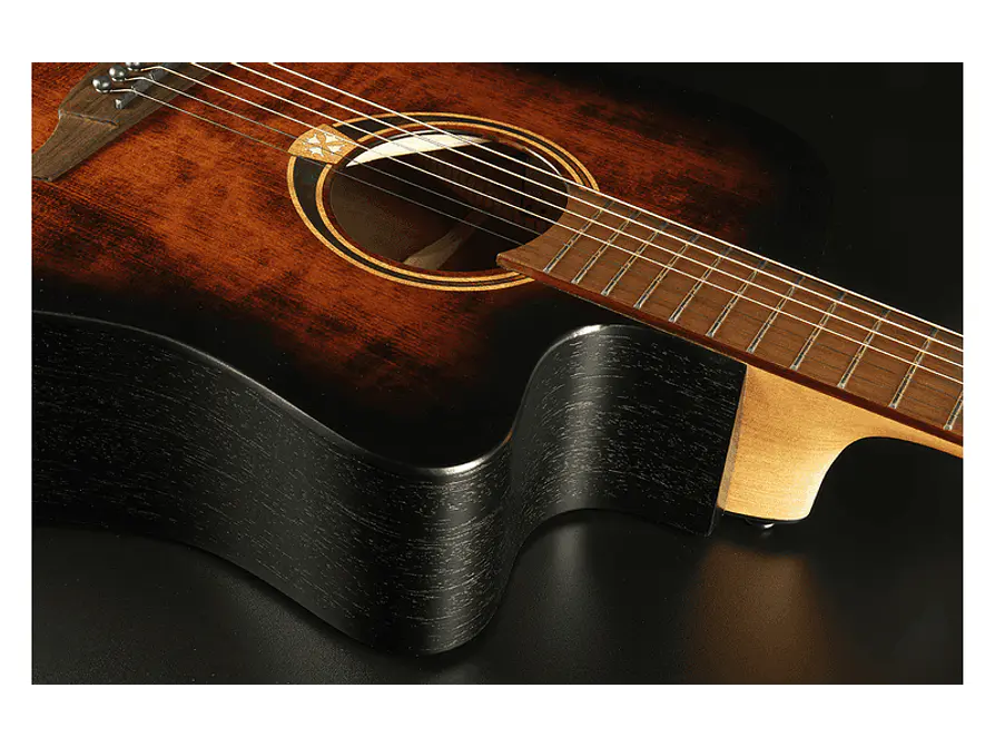 LÂG DREADNOUGHT CUTWAY TRAMONTANE 70 A/E - BLACK & BROWN 6