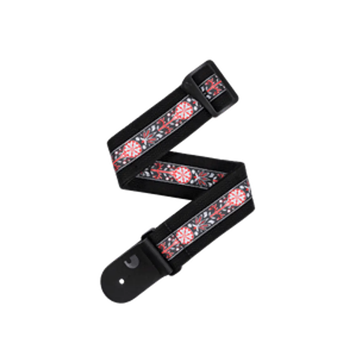 D'Addario 50CT00-DX Deluxe Cotton Guitar Strap - Black 1