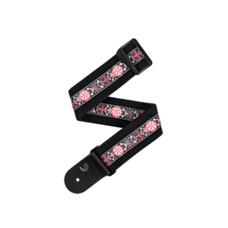 D'Addario 50CT00-DX Deluxe Cotton Guitar Strap - Black 1