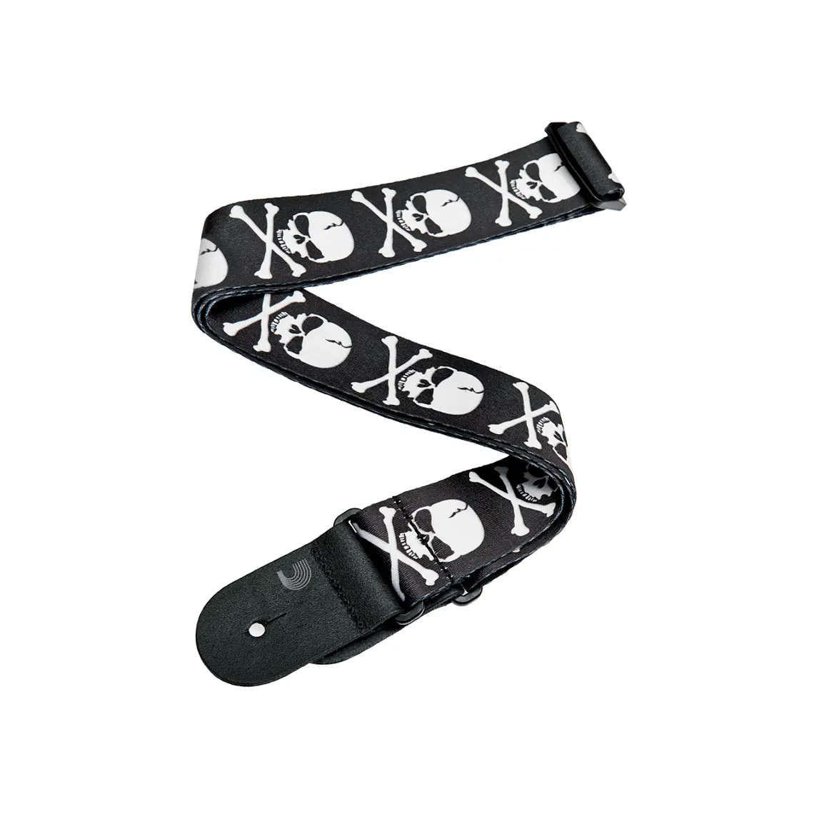 D'Addario 50H01 Woven Guitar Strap - Cross Bone Skull 1