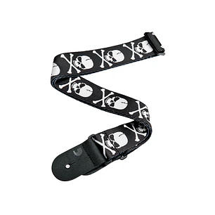 D'Addario 50H01 Woven Guitar Strap - Cross Bone Skull