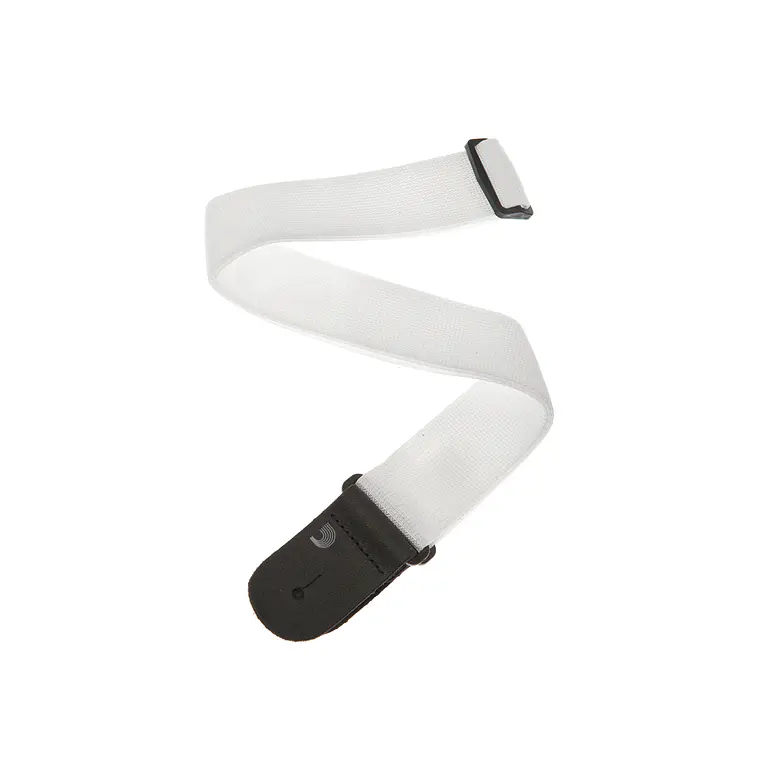 D'Addario PWS108 Polypropylene Guitar Strap - White 1